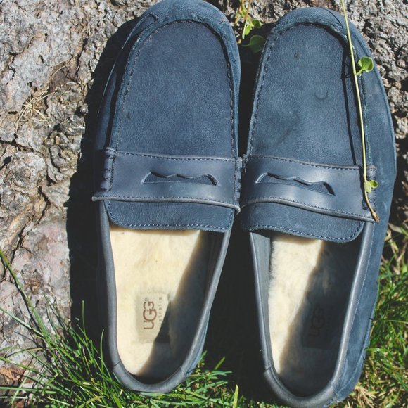UGG Driving Shoe Loafer -  Navy Blue Size 9 'Tucker' - Picture 8 of 11